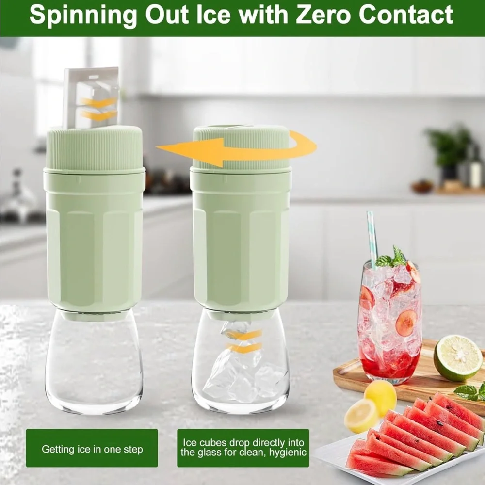 Zero-Touch Ice Cube Mold Release & Trays (8) with Lids